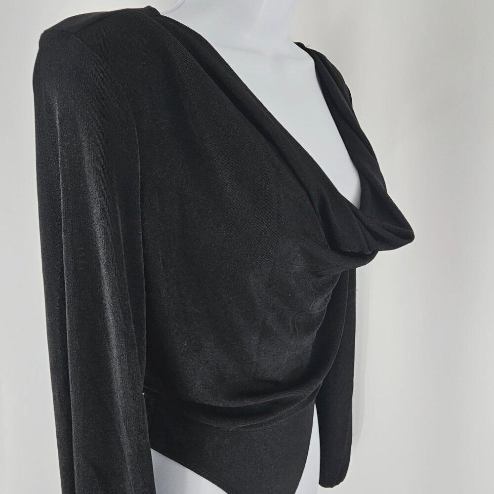 Band Of The Free Black Cowl Neck Long Sleeve Body Suit Women's Size Small NWT - Picture 6 of 14